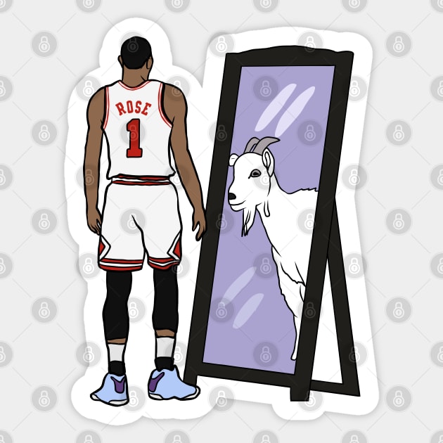 Derrick Rose Mirror GOAT Sticker by rattraptees